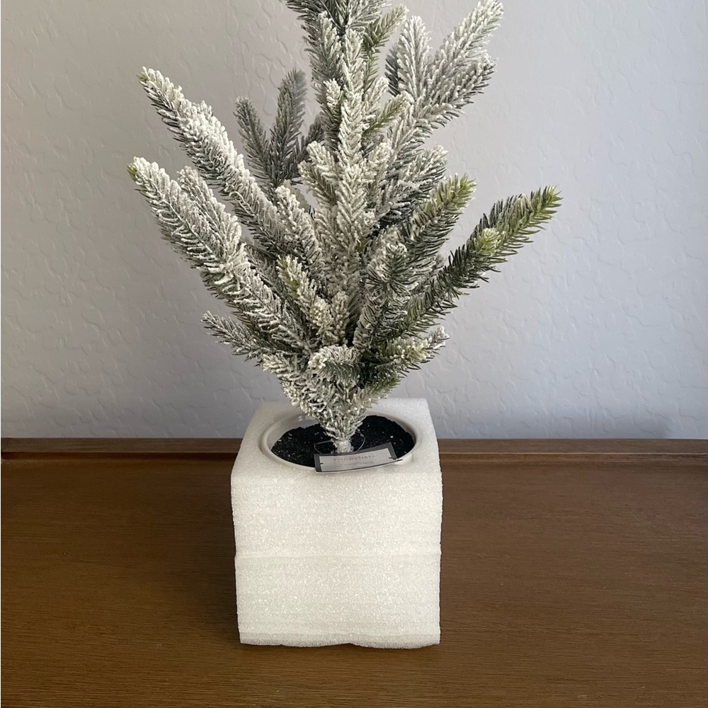Threshold 22" Artificial Potted Mini Christmas Tree White Snowy - Picture 3 of 8